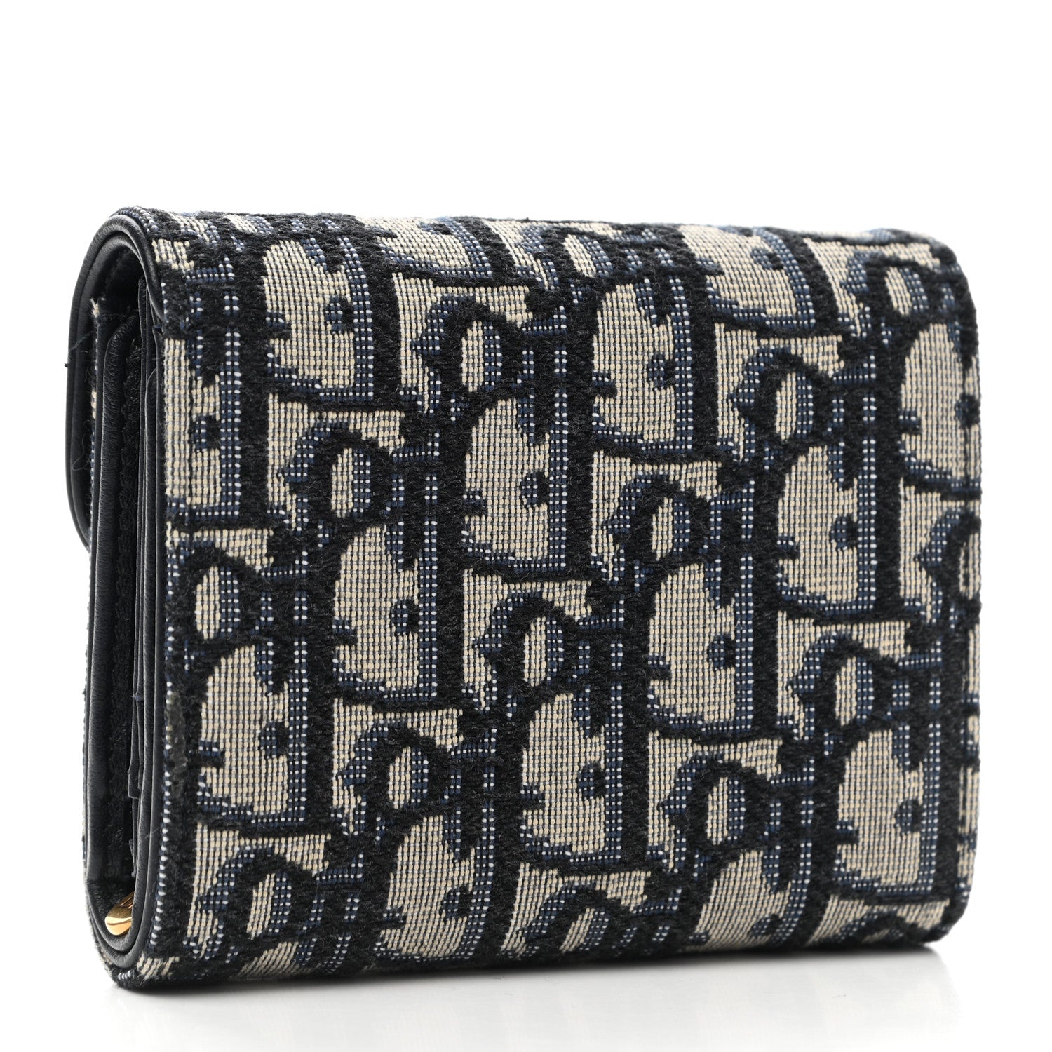 Christian Dior Oblique Saddle Lotus Wallet Blue 3 of 9