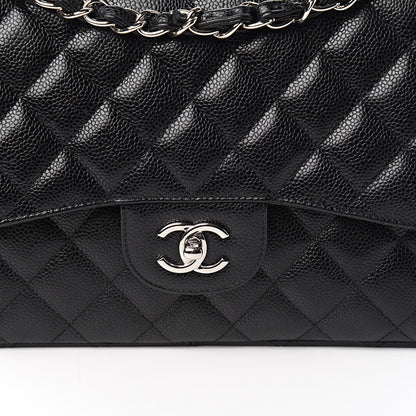 Chanel Caviar Quilted Jumbo Double Flap Black 11 of 12