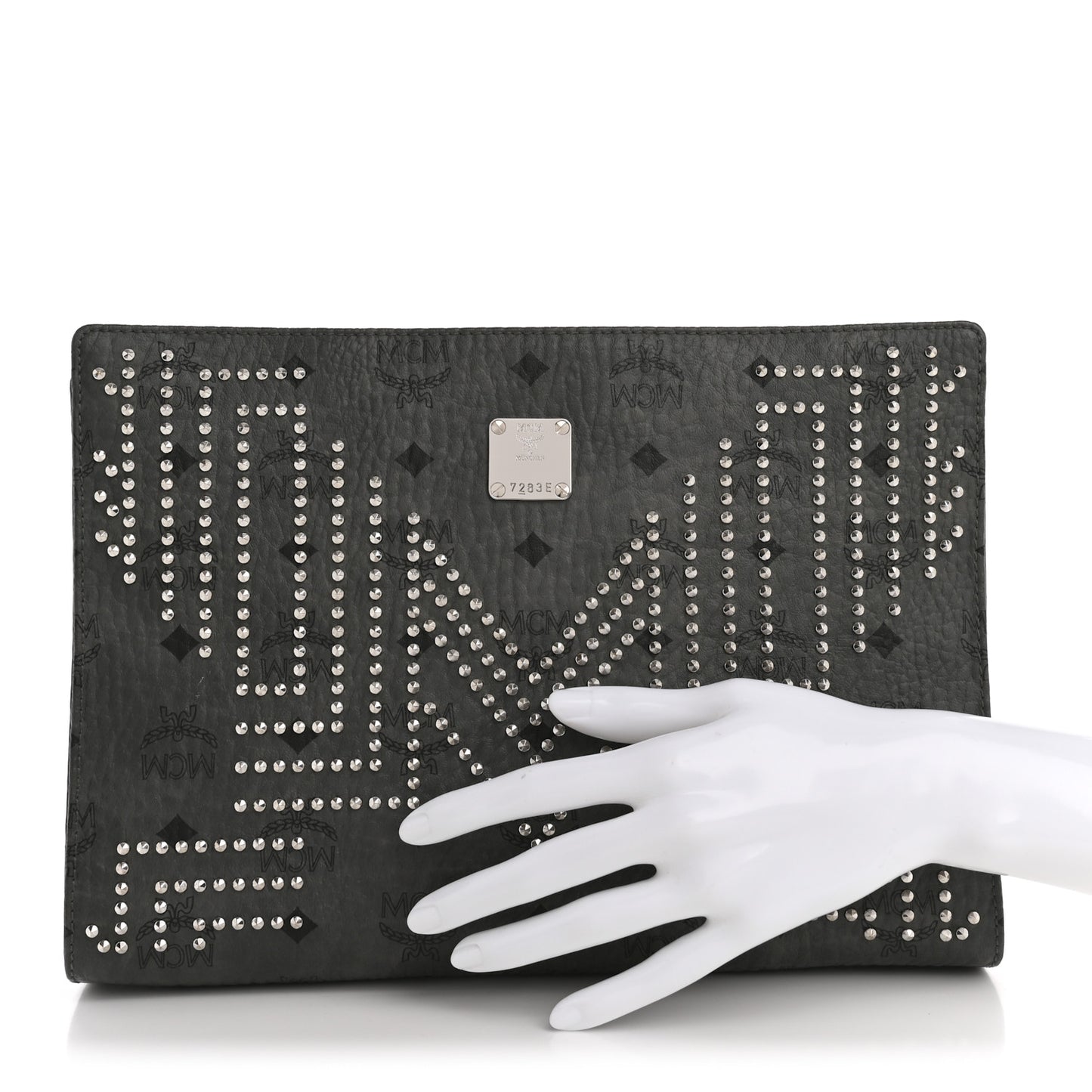Visetos Studded Zip Pouch Phantom Grey