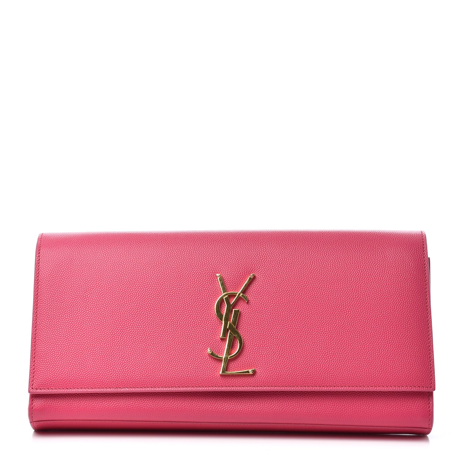 Saint Laurent Grain De Poudre Classic Monogram Kate Clutch Lipstick Fuchsia 1 of 9