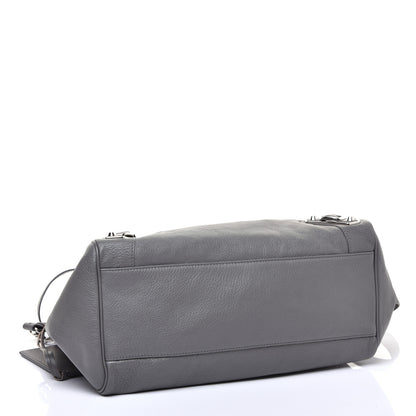 Balenciaga Chevre Silver Metallic Edge Hardware Velo Gris Acier 4 of 9
