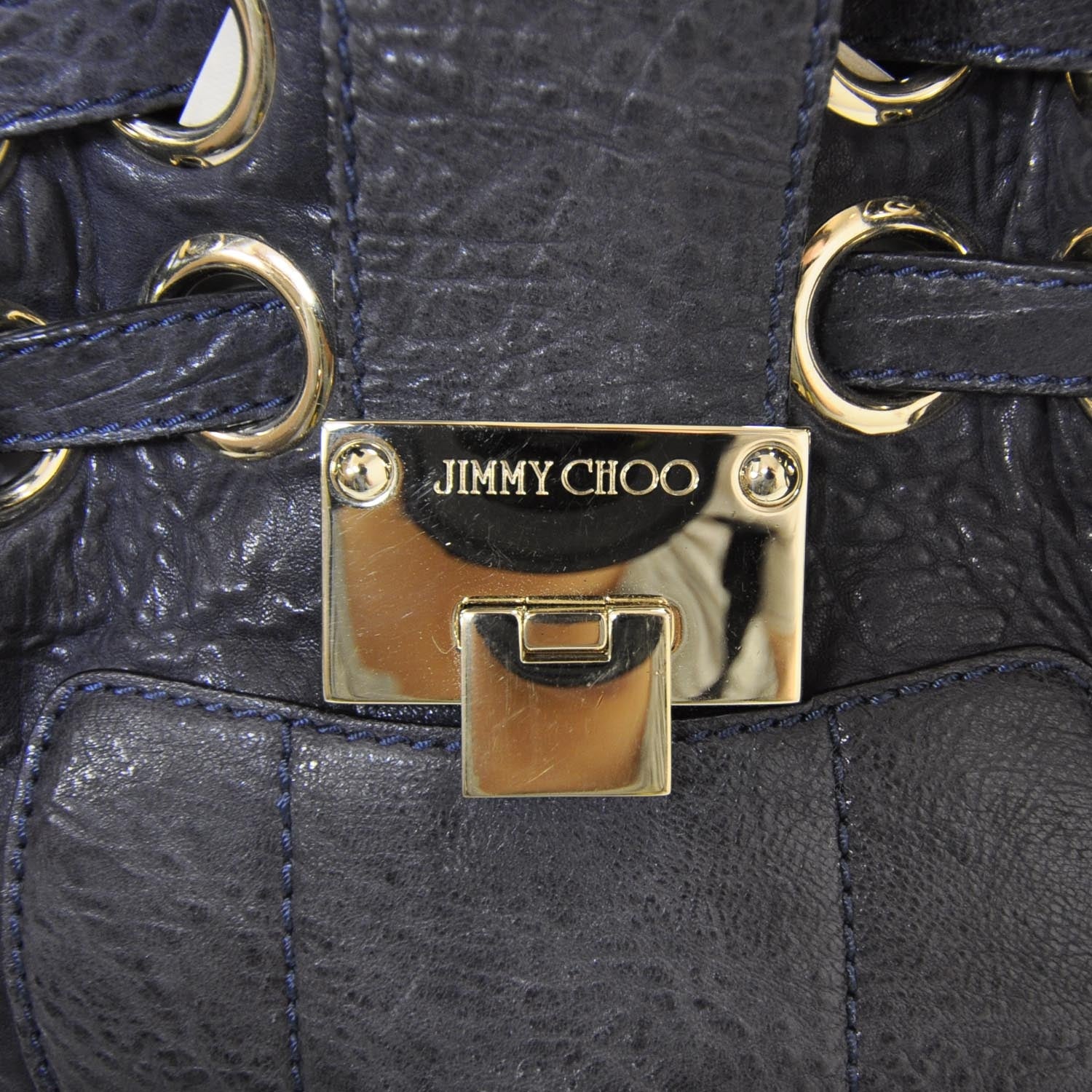 Jimmy Choo Drummed Leather Riki Blue 9 of 9