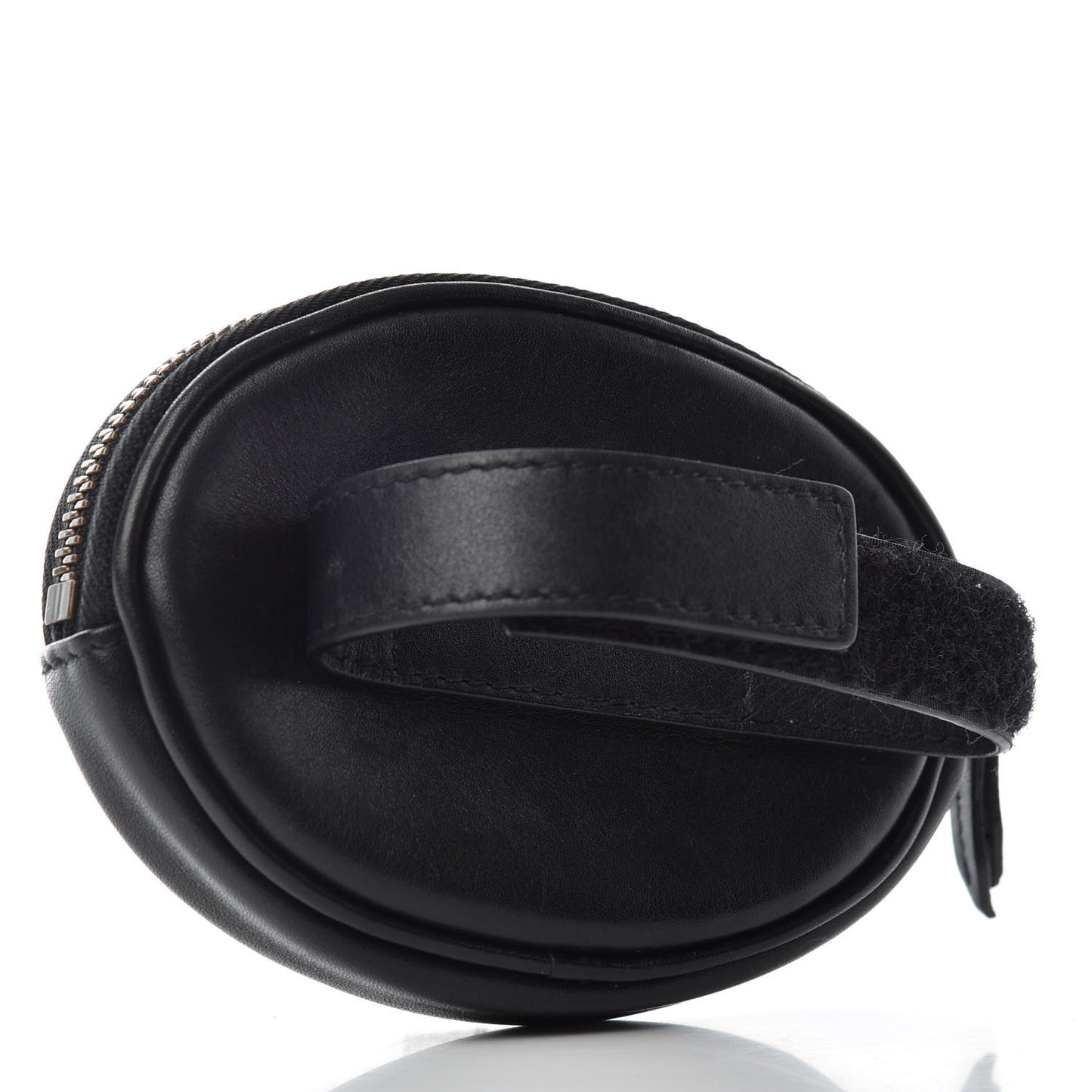 Calfskin Matelasse Animal Studs GG Marmont Round Wrist Pouch Black