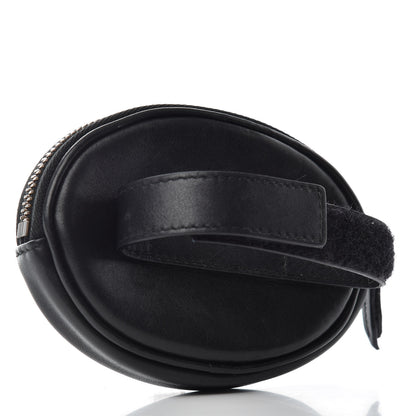 Gucci Calfskin Matelasse Animal Studs GG Marmont Round Wrist Pouch Black 3 of 6