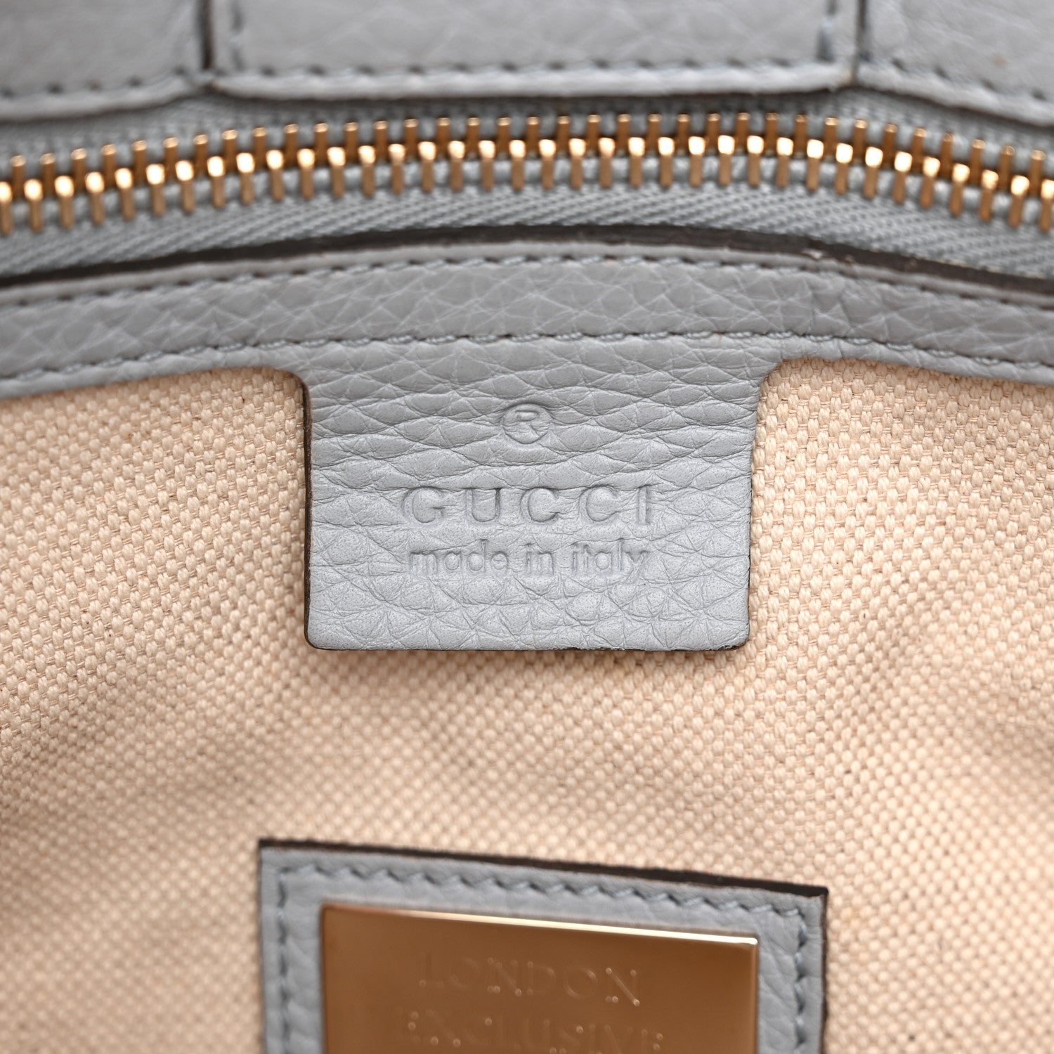 Gucci Canvas Cellarius Calfskin Flora Knight Medium Bamboo Shopper Tote Light Blue 7 of 13