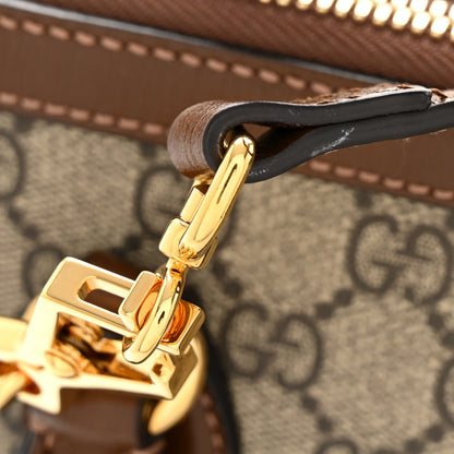 Gucci GG Supreme Monogram Azalea Calfskin Small Horsebit 1955 Top Handle Bag Beige Ebony Brown Sugar 12 of 13