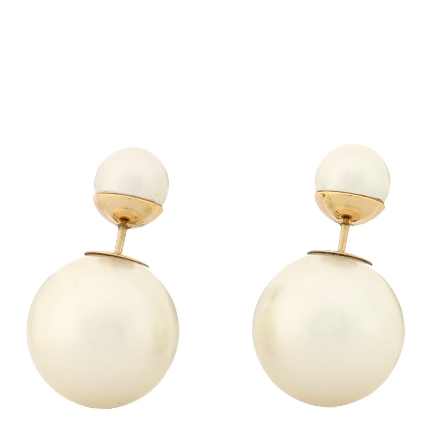 Christian Dior Pearl Mise En Dior Tribal Earrings Gold 1 of 3