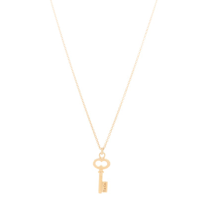 Tiffany 18K Rose Gold Mini Oval Key Pendant Necklace 5 of 7