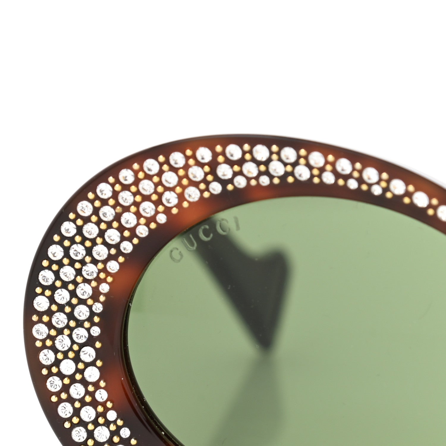 Gucci Acetate Crystal Round Sunglasses GG0618S Tortoiseshell 7 of 8