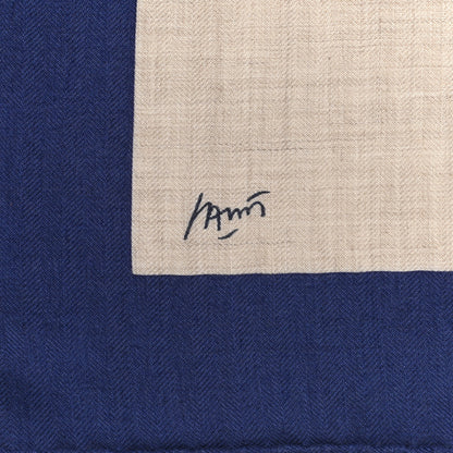 Hermes Cashmere Silk Chevaux Au Pre Shawl 140 Cobalt Naturel Vert 5 of 5
