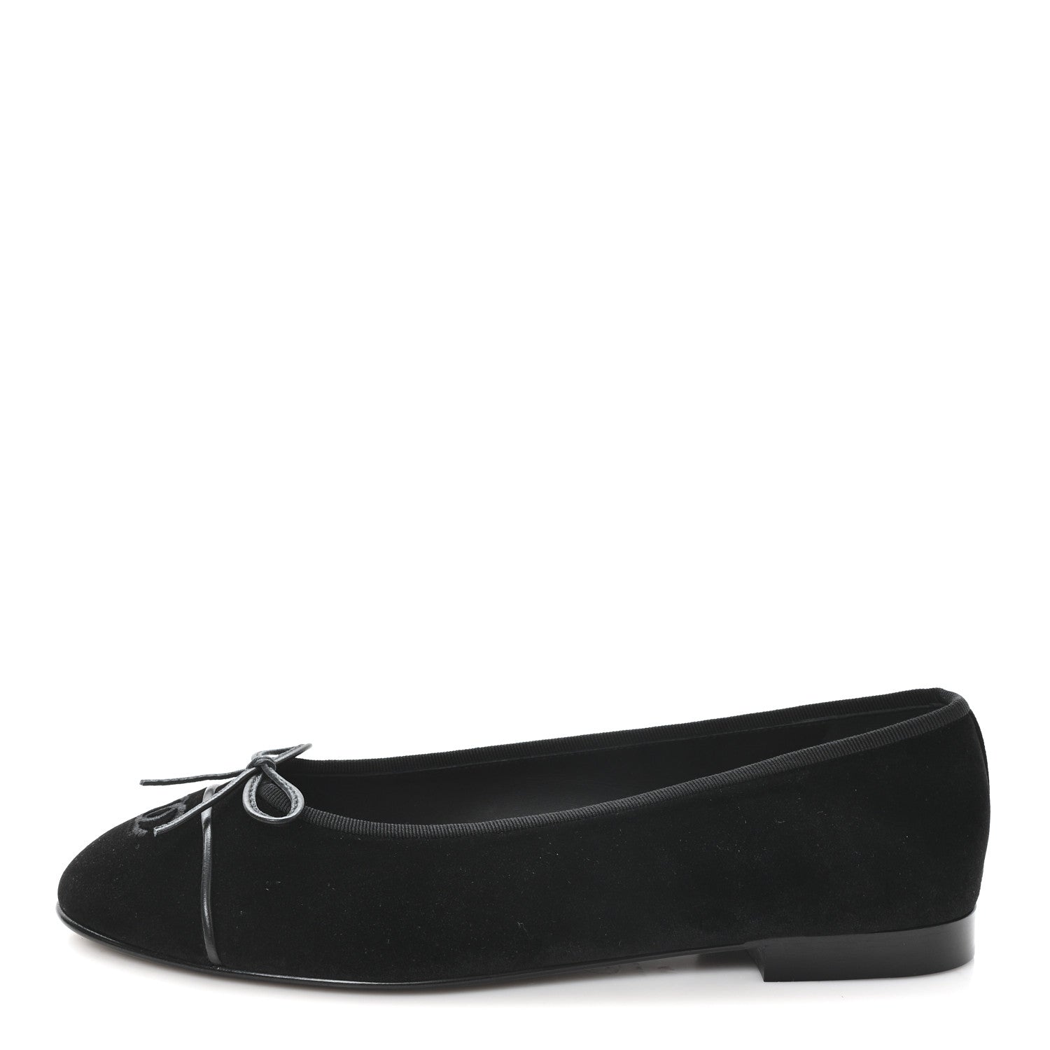 Chanel Suede Cap Toe CC Ballerina Flats 41 Black 1 of 9