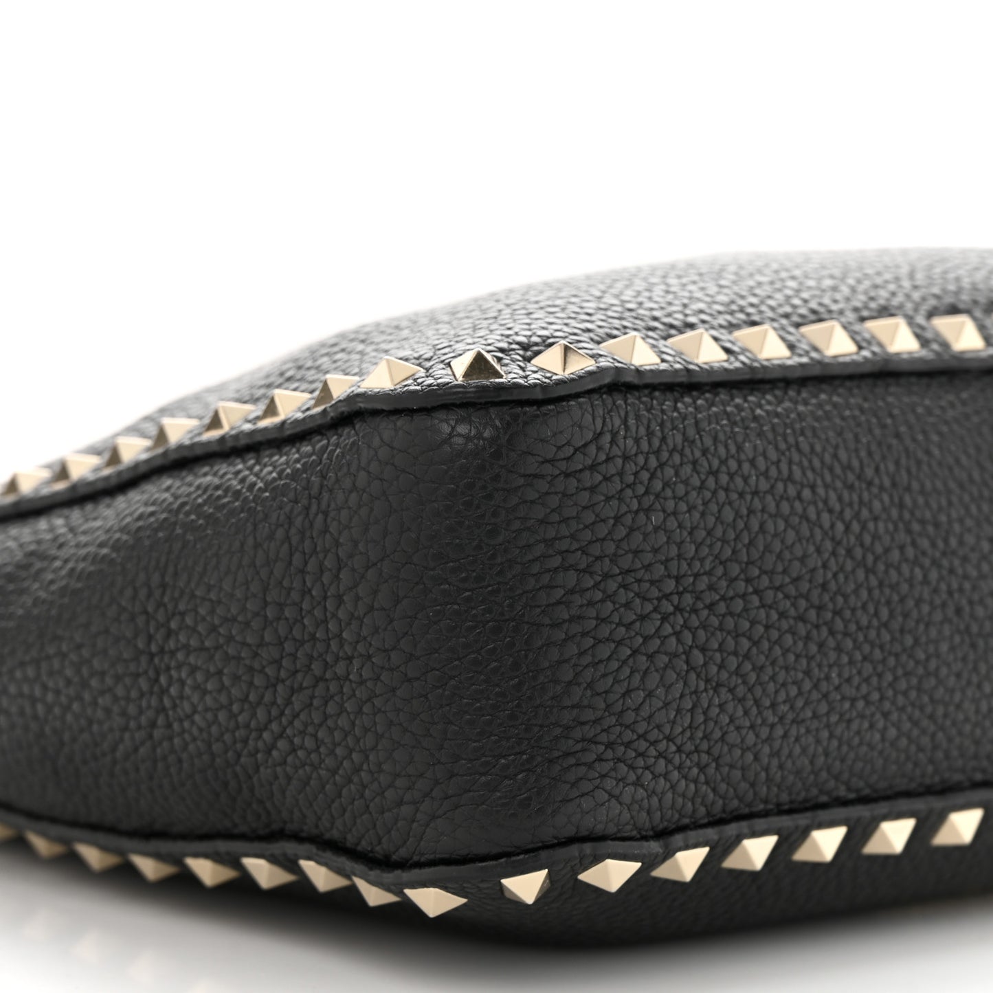 Pebbled Calfskin Small Rockstud Flip-Lock Messenger Bag Black