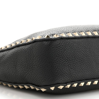 Valentino Garavani Pebbled Calfskin Small Rockstud Flip-Lock Messenger Bag Black 8 of 9