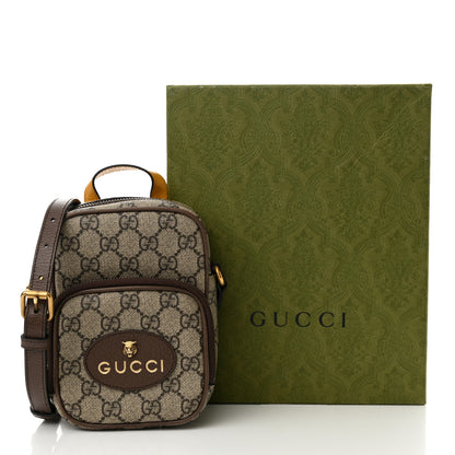 Gucci GG Supreme Monogram Mini Neo Vintage Double Zip Messenger Bag Beige New Acero Crop 13 of 13