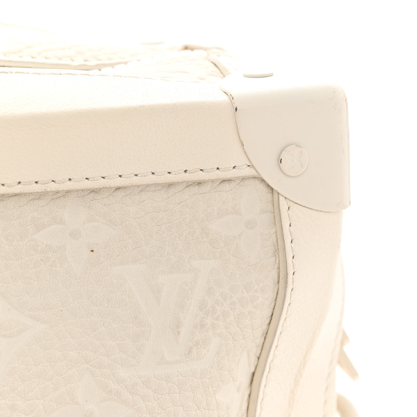 Taurillon Monogram Solar Ray Soft Trunk Powder White Powder White