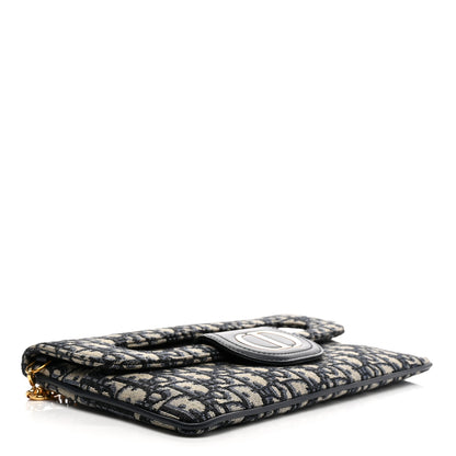 Christian Dior Oblique Medium Diordouble Chain Bag Blue 3 of 14