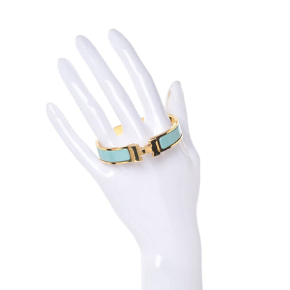 Hermes Enamel Narrow Clic Clac H Bracelet PM Bleu Atoll 2 of 6