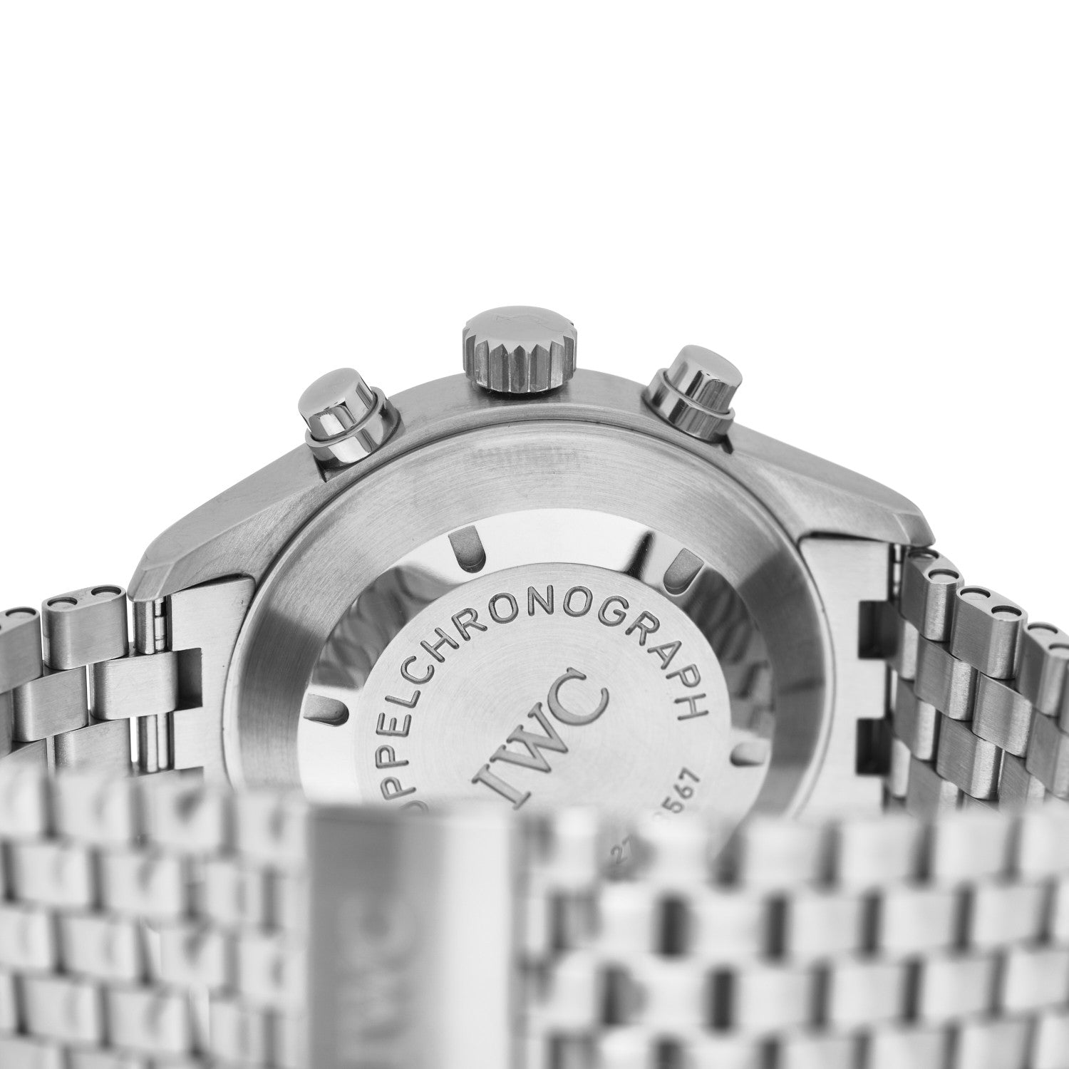 IWC Stainless Steel 42mm Double Doppel Chronograph Automatic Watch Black IW371319 4 of 5