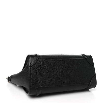Celine Drummed Calfskin Nano Luggage Black 4 of 10