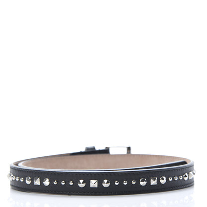 Gucci Calfskin Skinny Studded Belt 75 30 Black 2 of 6