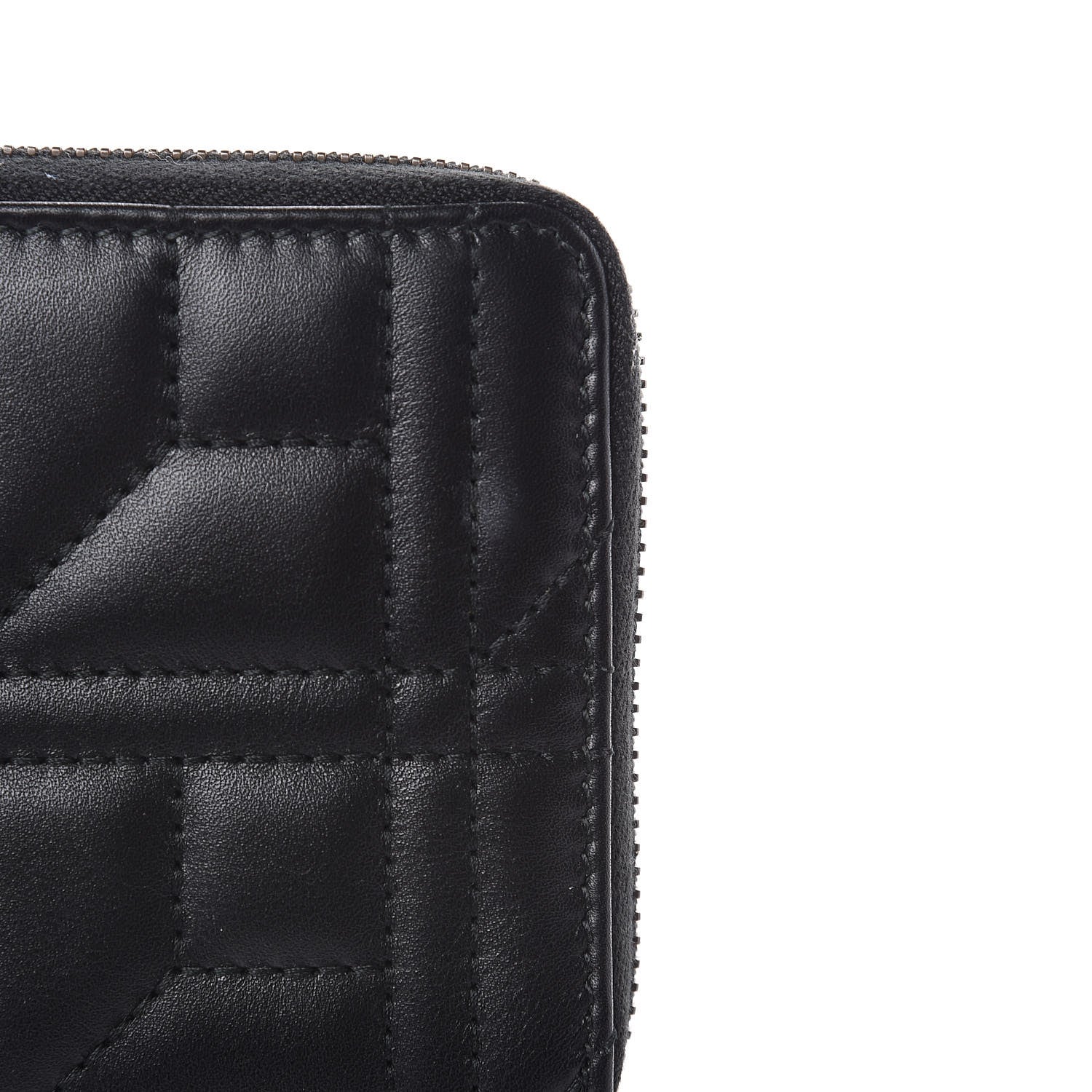 Gucci Calfskin Matelasse Pearly GG Marmont Zip Around Wallet Black 9 of 9