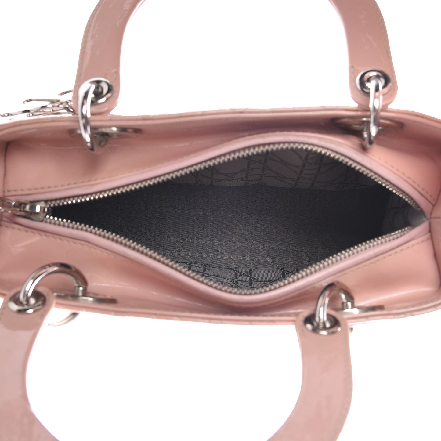 Patent Cannage Medium Lady Dior Rose Clair
