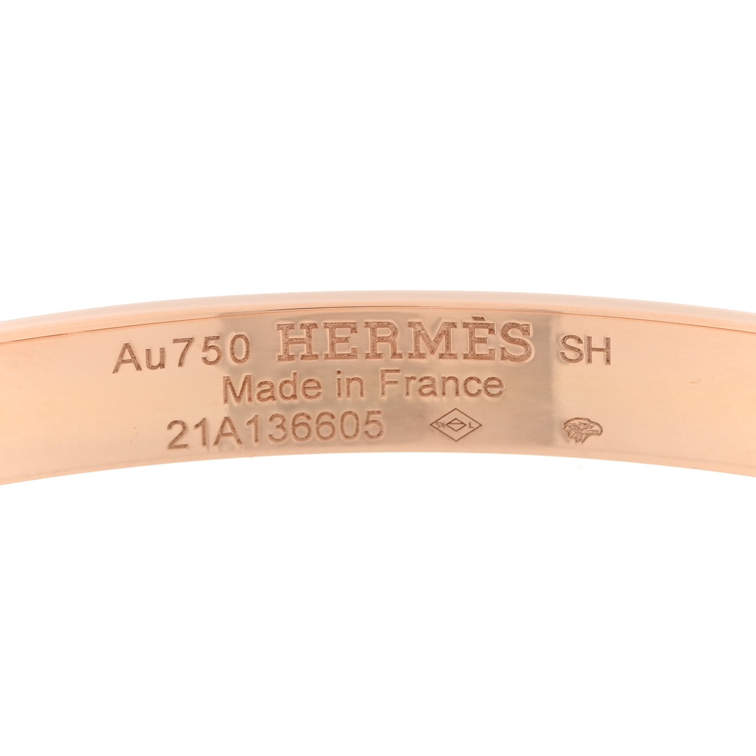 Hermes 18K Rose Gold Diamond PM H D'Ancre Bracelet SH 3 of 4