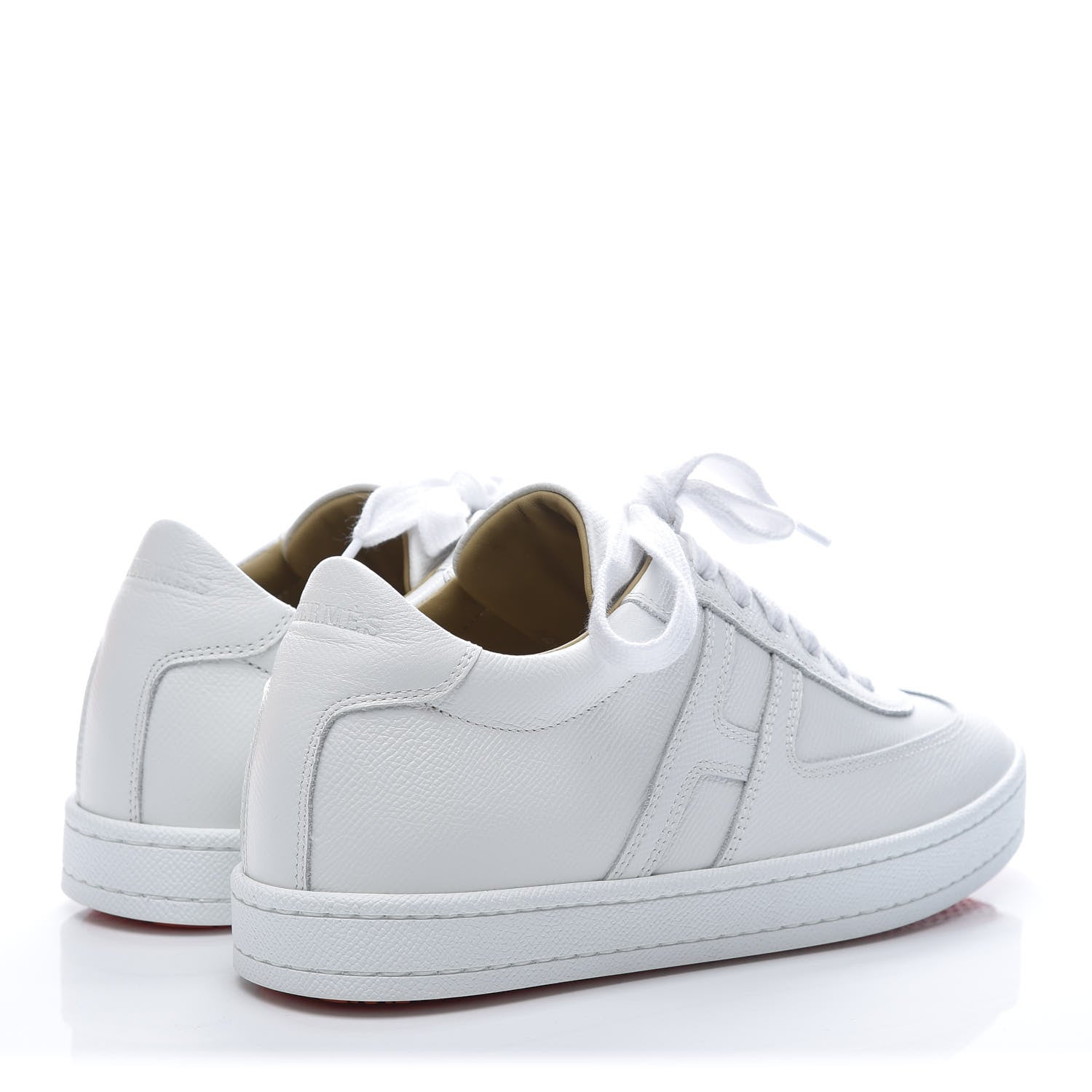 Hermes Epsom Womens Boomerang Sneakers 37 White 4 of 10