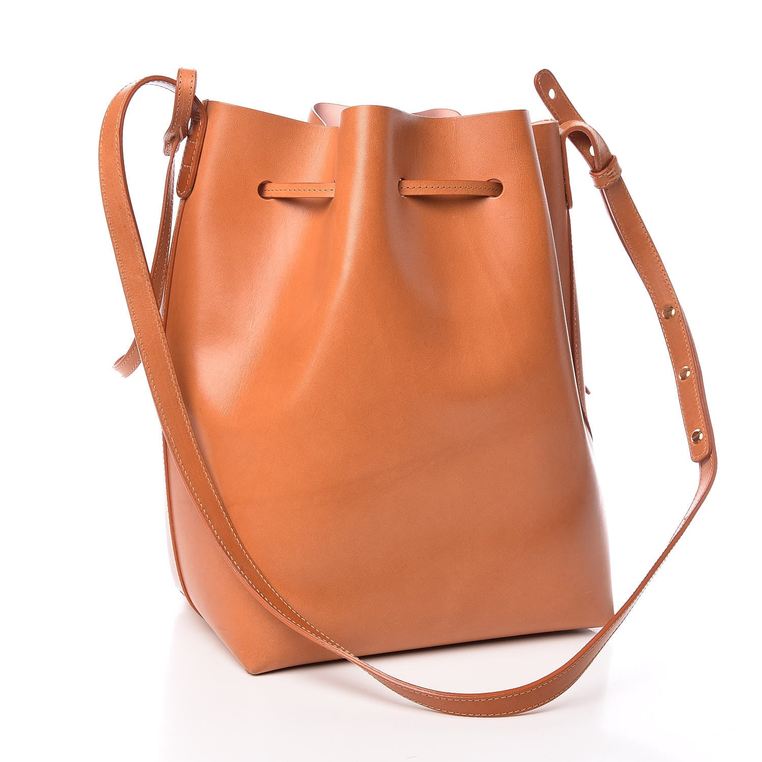 Mansur Gavriel Vegetable Tanned Calfskin Bucket Bag Cammello Rosa 4 of 14