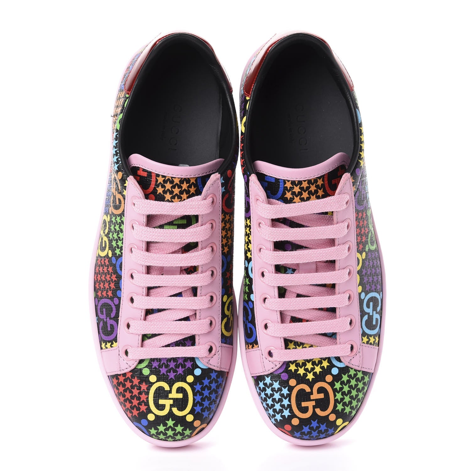 Gucci GG Supreme Monogram Psychedelic Womens Ace Sneakers 36 Black Multicolor Sugar Pink 5 of 11
