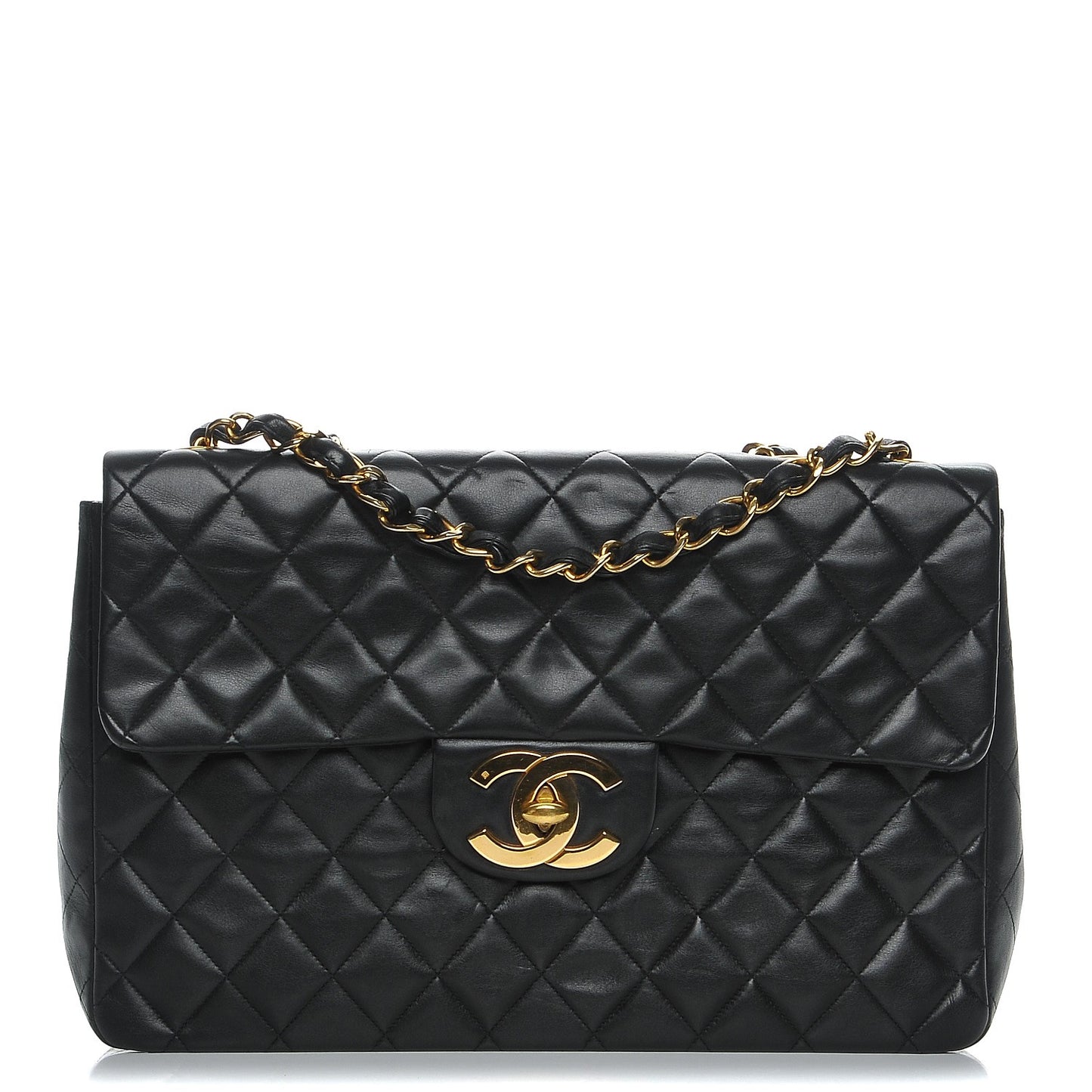 Lambskin XL Jumbo Flap Black