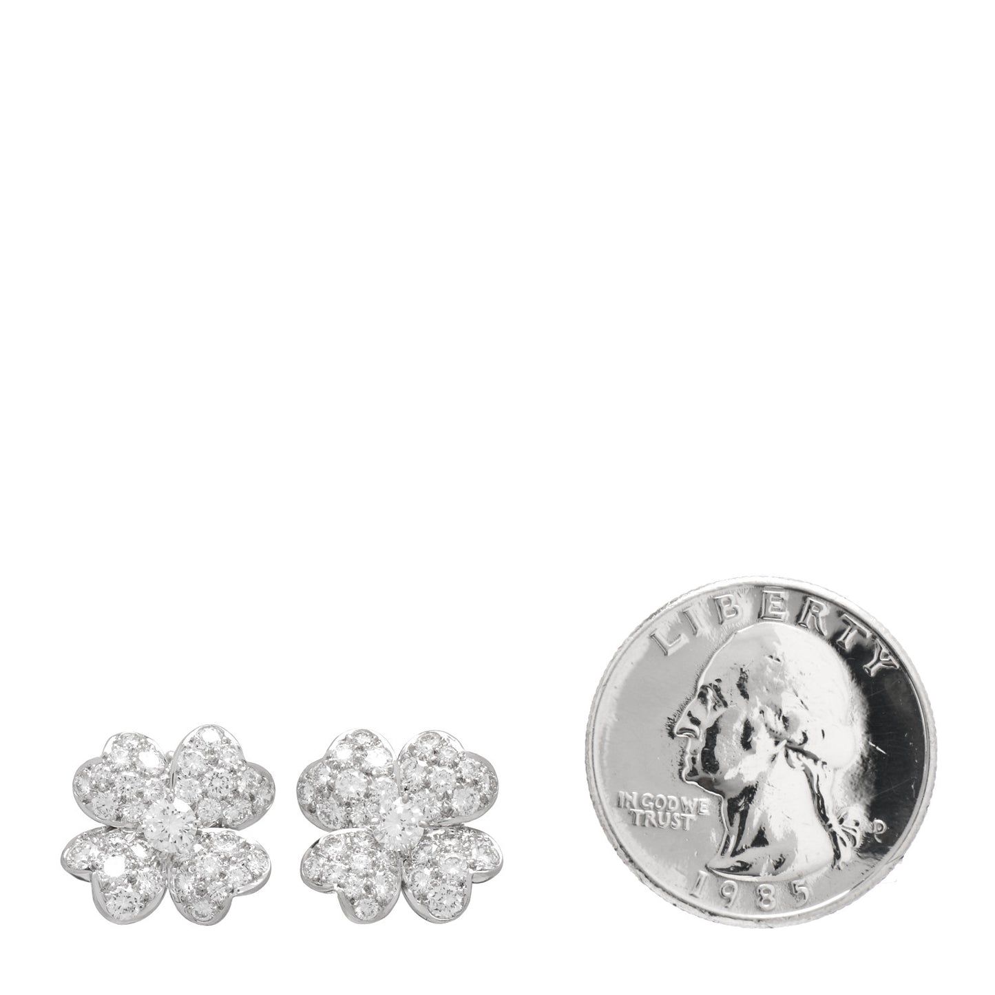 Platinum Diamond Small Cosmos Clip-On Earrings