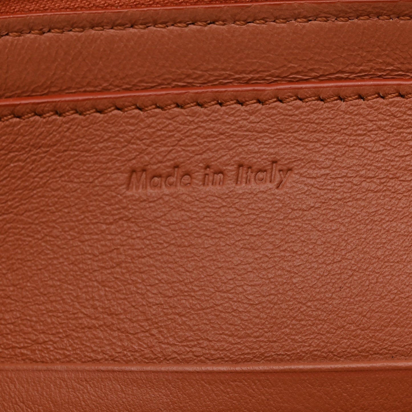 Lambskin Bi-Color Solo Clutch Pouch Terracotta Navy