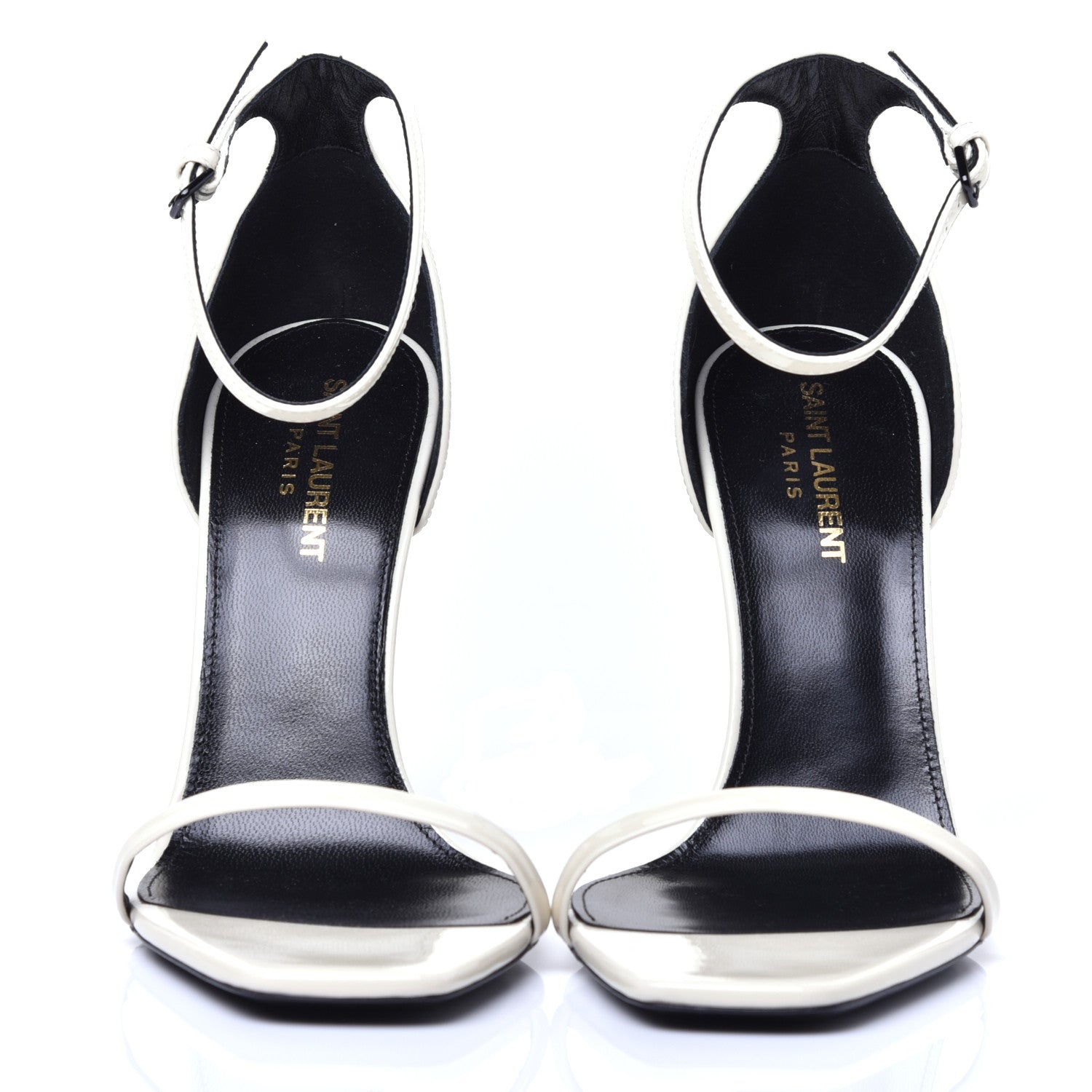 Saint Laurent Patent Calfskin 110 Opyum Sandals 38.5 Neutro 2 of 10