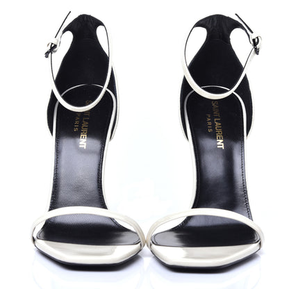 Saint Laurent Patent Calfskin 110 Opyum Sandals 38.5 Neutro 2 of 10