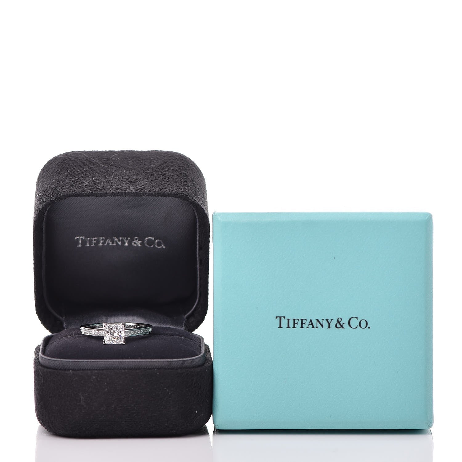 Tiffany Platinum Diamond .94ct Princess Grace Engagement Ring 54.5 7 8 of 8