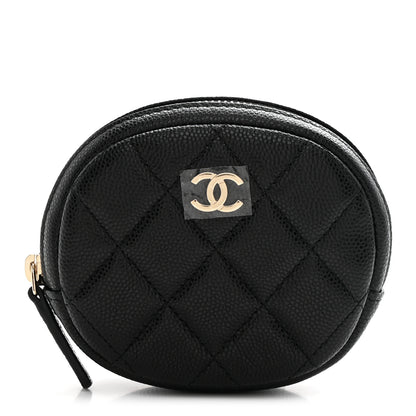 Chanel Caviar Quilted Zip Around Classic Coin Purse Black 1 of 8