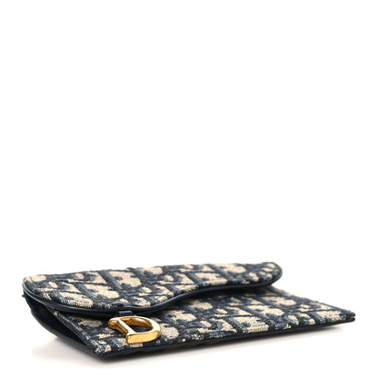 Christian Dior Oblique Saddle Cosmos Zipped Card Holder Blue 4 of 8
