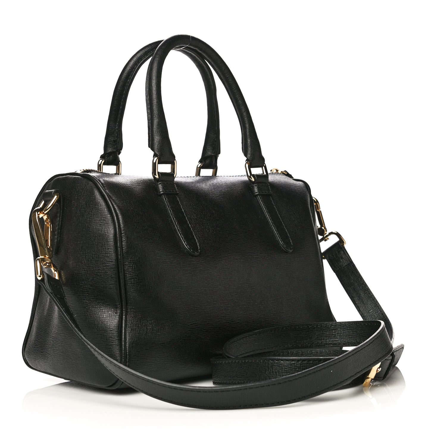 Saffiano Calfskin Palazzo Duffle Bag Black