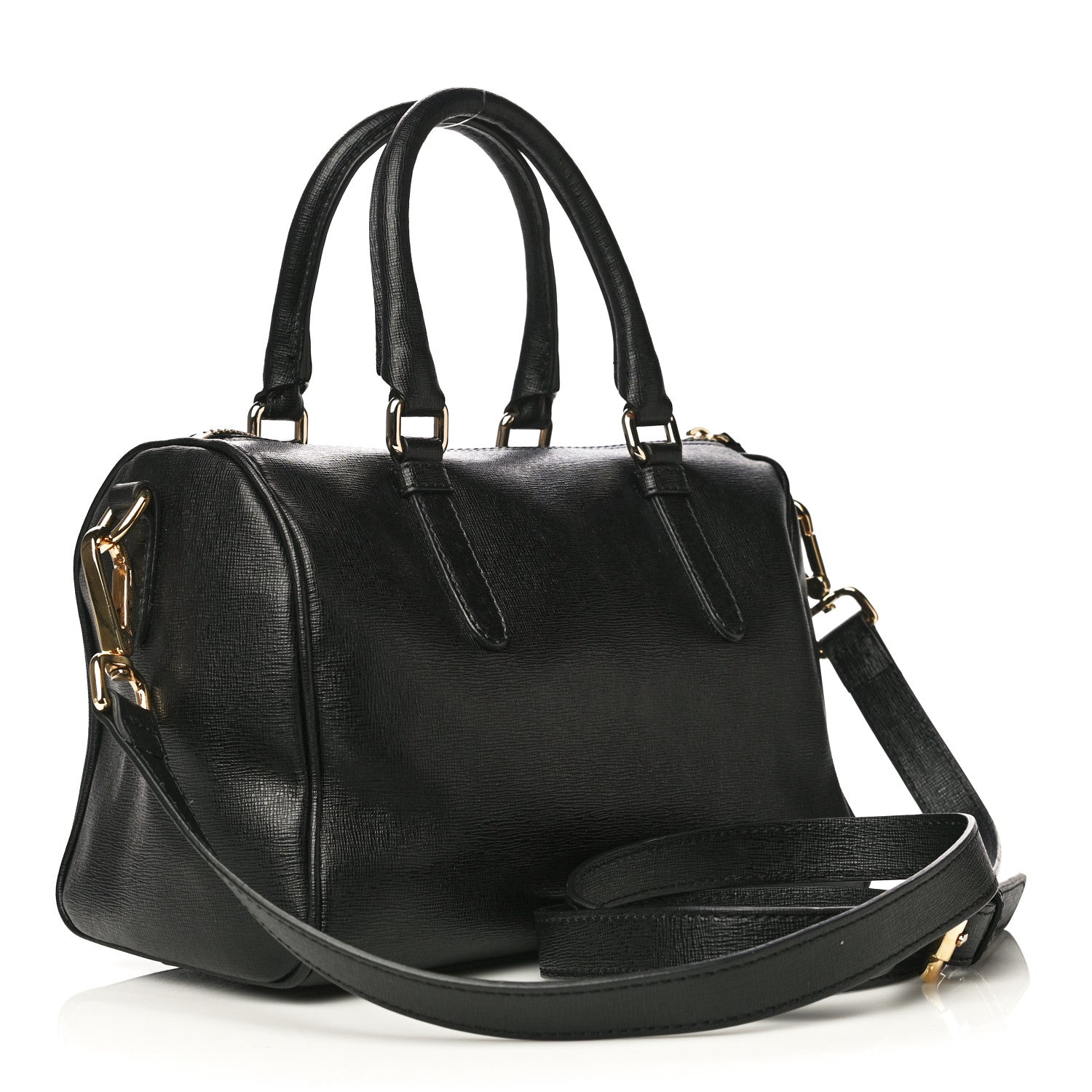 Versace Saffiano Calfskin Palazzo Duffle Bag Black 4 of 19