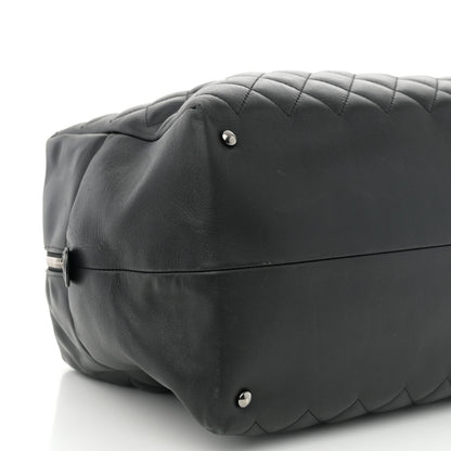 Chanel Calfskin Quilted Feather Weight Bowling Bag Black 9 of 11