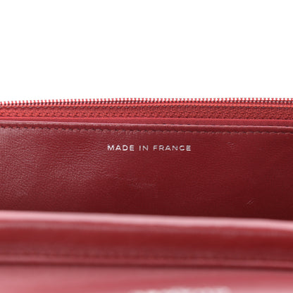 Chanel Lambskin Camellia Embossed Wallet On Chain WOC Red 7 of 12