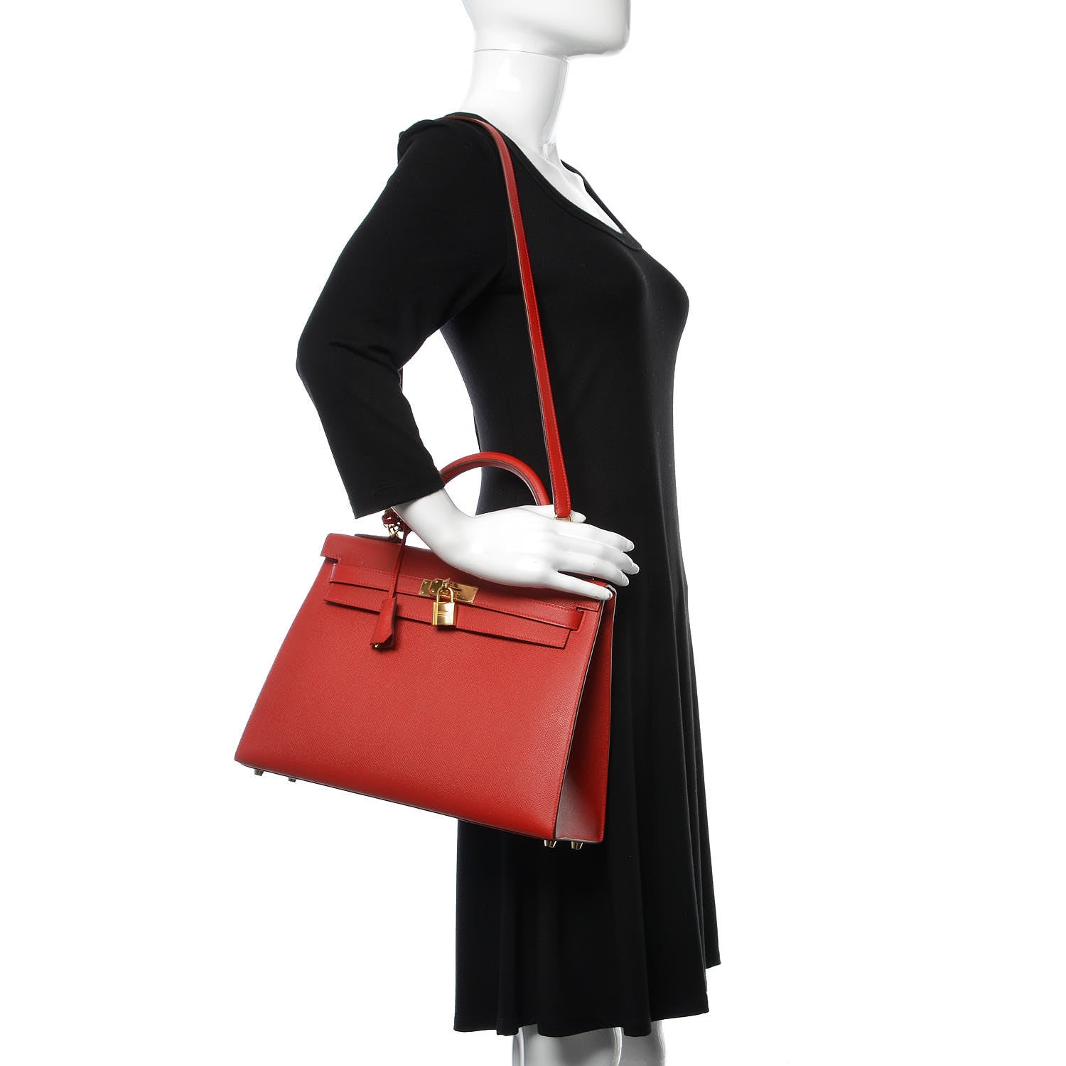 Hermes Epsom Kelly Sellier 32 Rouge Casaque 2 of 39