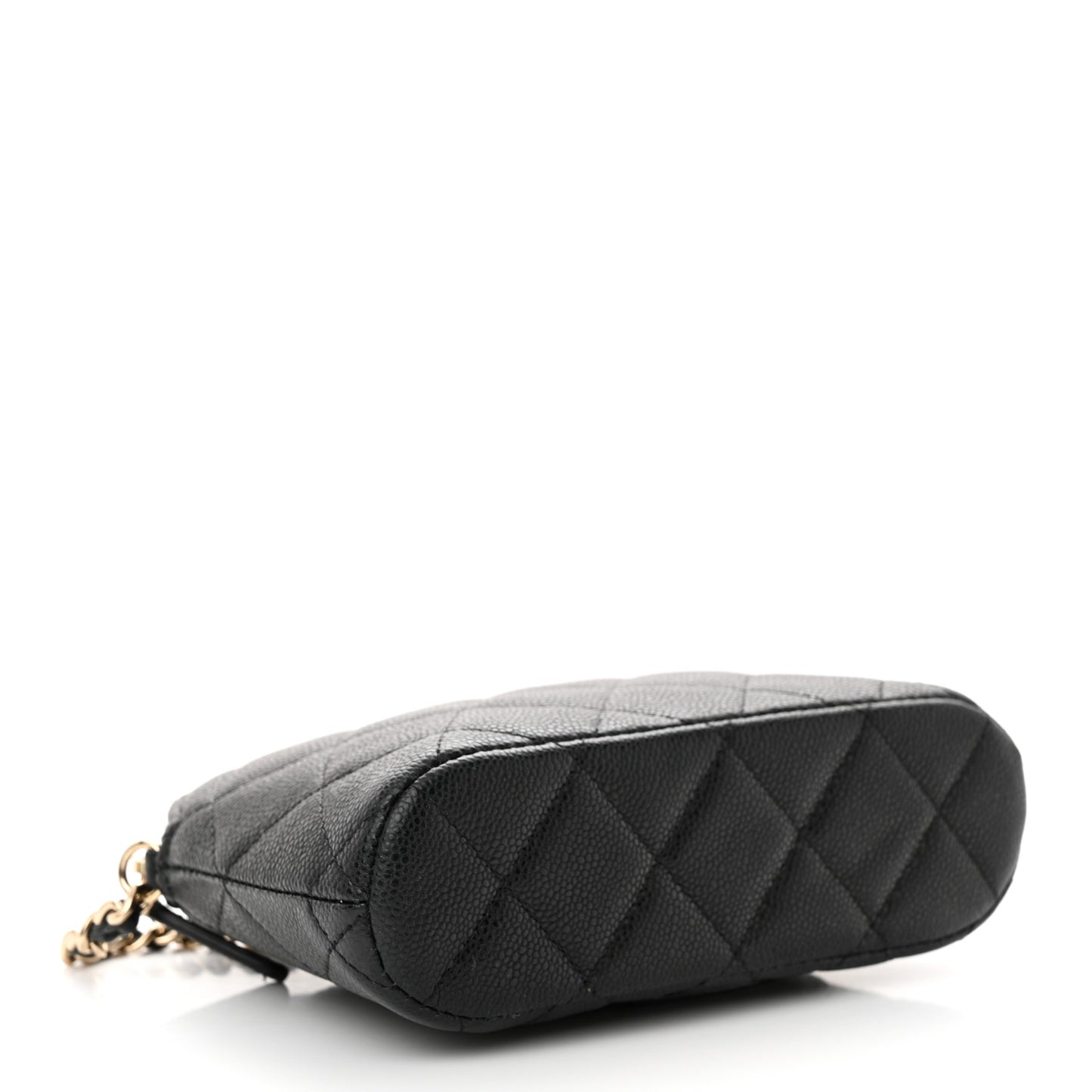 Caviar Quilted Classic Clutch With Chain Black