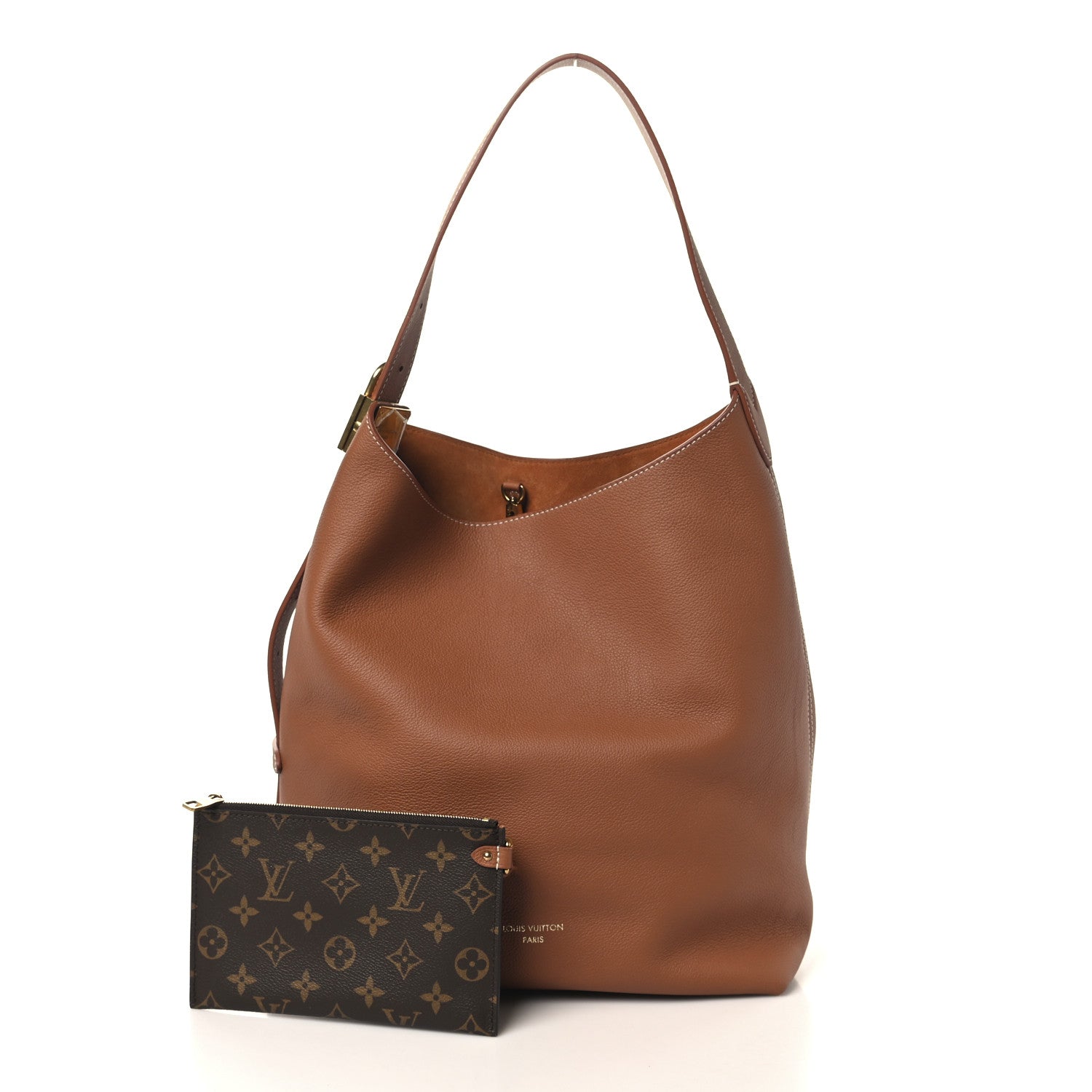 Louis Vuitton Grained Calfskin Low Key Hobo MM Cognac 2 of 13