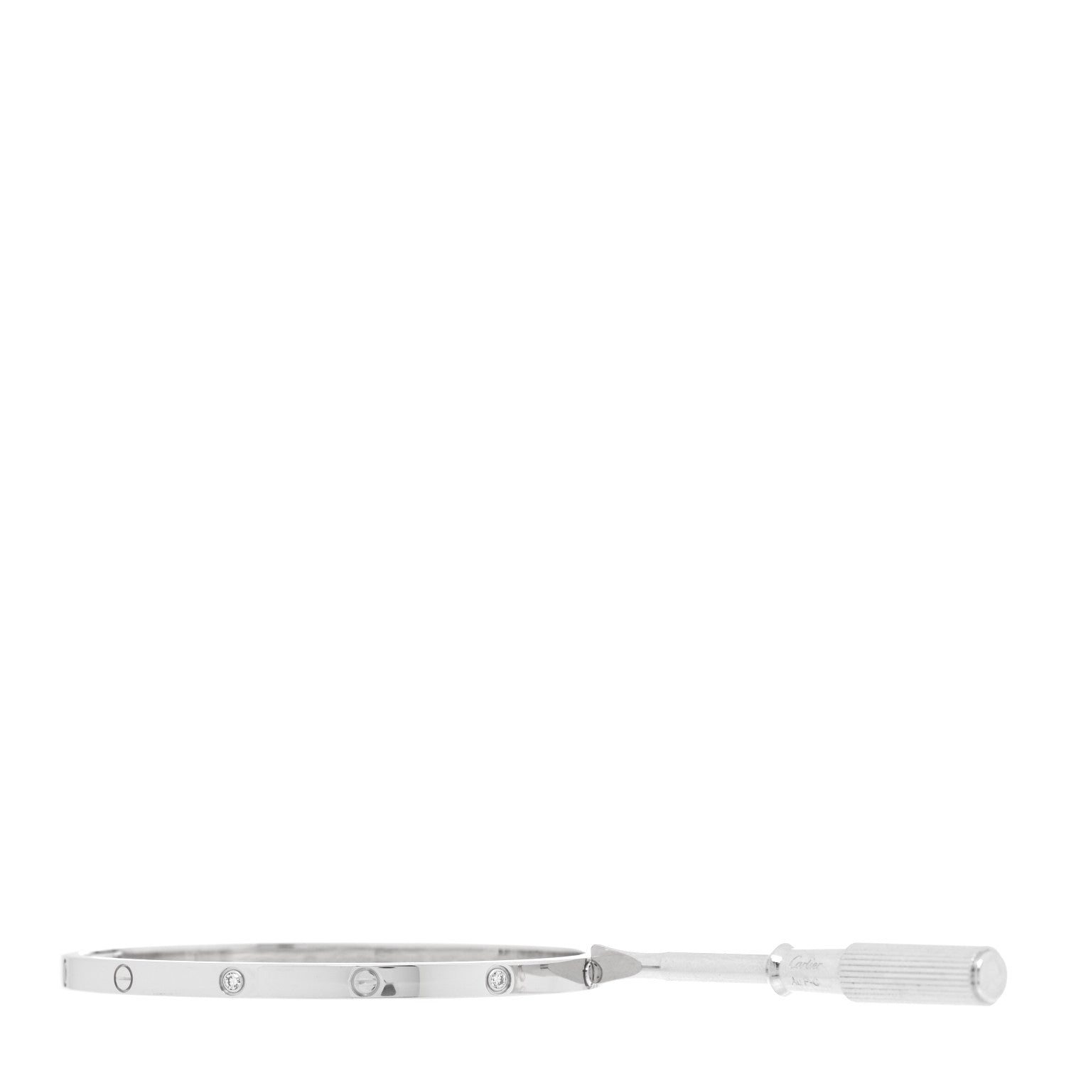 Cartier 18K White Gold 6 Diamond Small LOVE Bracelet 16 6 of 6