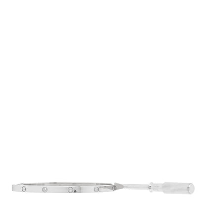 Cartier 18K White Gold 6 Diamond Small LOVE Bracelet 16 6 of 6