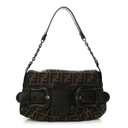 Fendi Zucca B Bis Flap Bag Tobacco Castagna 1 of 11