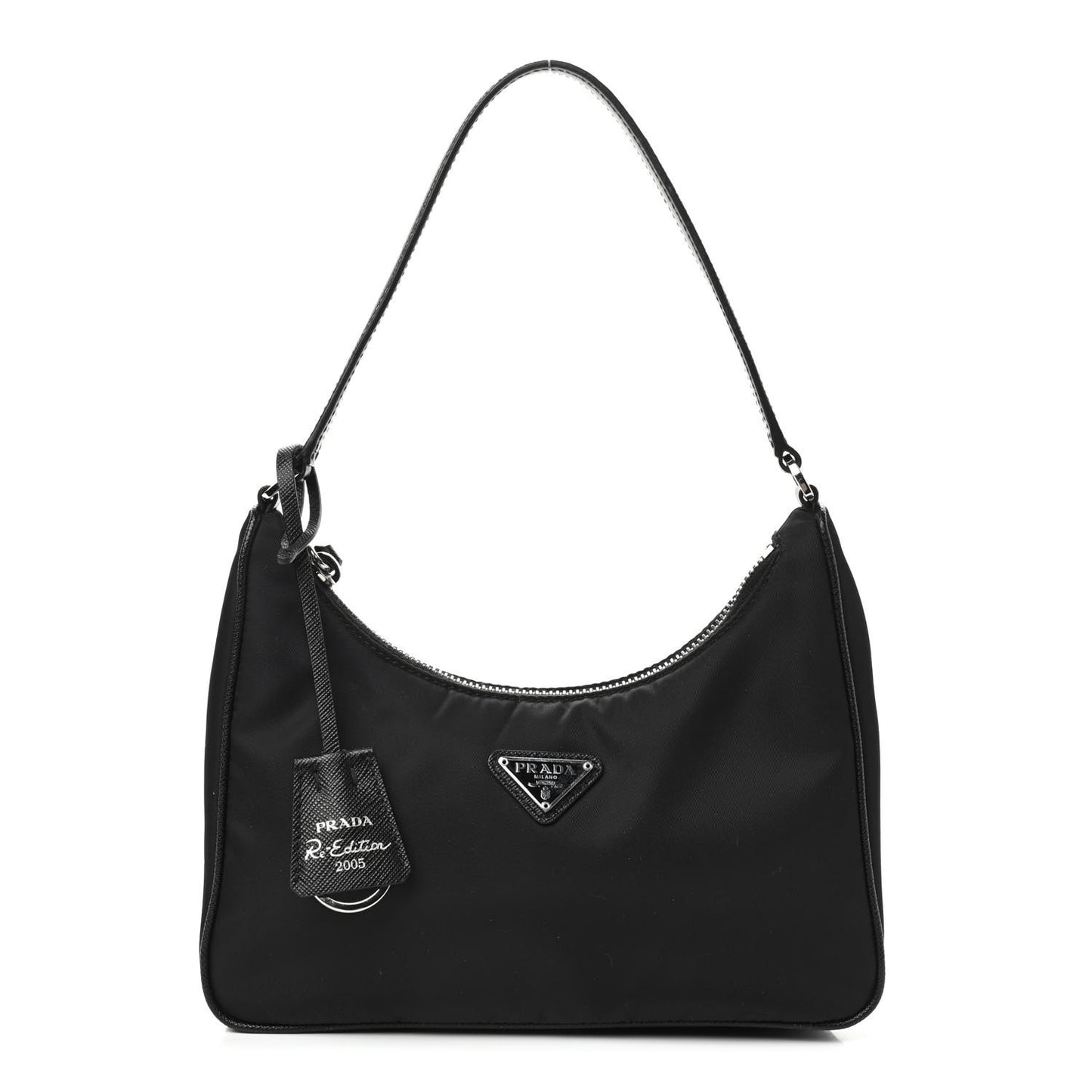 Tessuto Nylon Saffiano Mini Re-Edition 2005 Bag Black