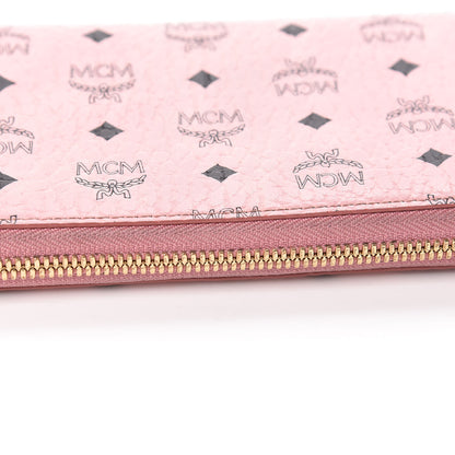 MCM Visetos Large Zip Around Wallet Pink 13 of 15